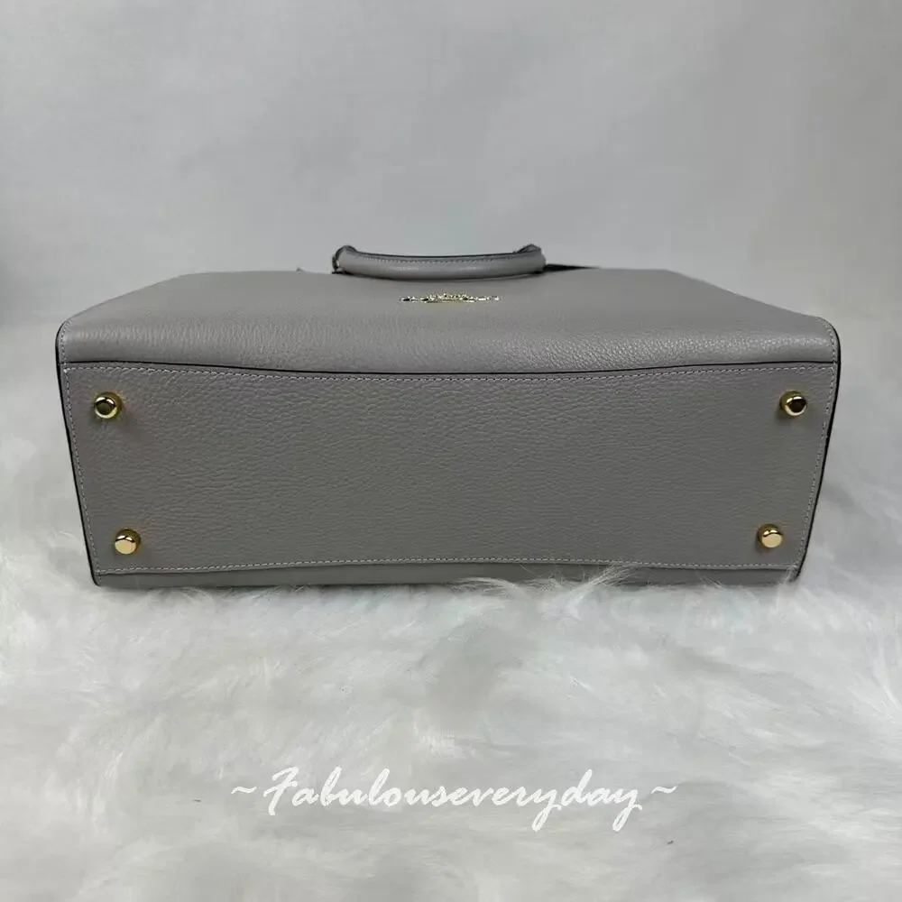 Coach Maggie Tote Shoulder Bag In Pebble Leather/Gold/Dove Grey CY666 NWT
